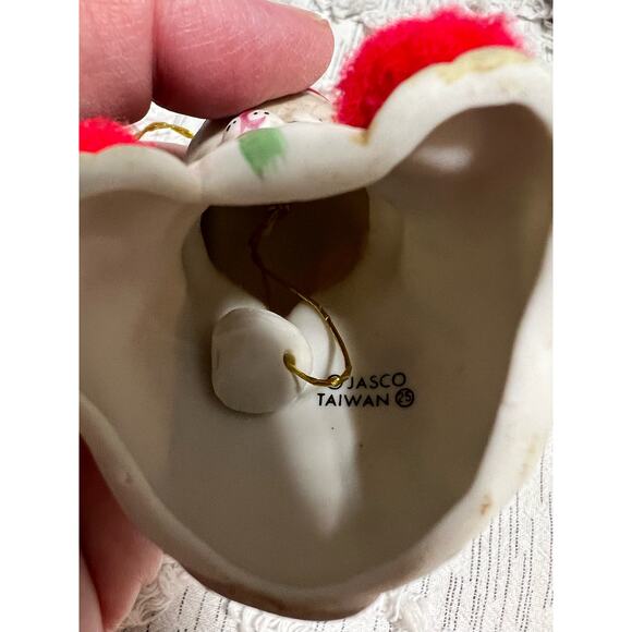 Vintage Lil Chimers Mouse Porcelain Bell Christmas Ornament Jasco - Picture 7 of 9